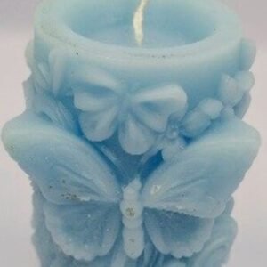 Butterfly Pillar Candle | Sea Blue | Ocean Breeze Fragrance | Soya Wax