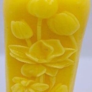 Lotus Pillar Candle | Yellow | Mogra Fragrance | Soya Wax