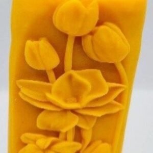 Lotus Pillar Candle | Yellow Ochre | Sandalwood Fragrance | Soya Wax