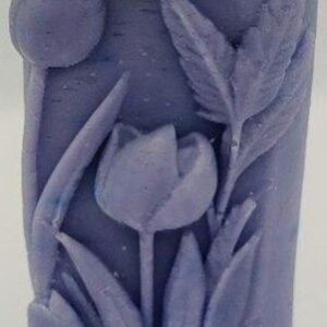 Tulip Pillar Candle | Lilac | Lavender Fragrance | Soya Wax