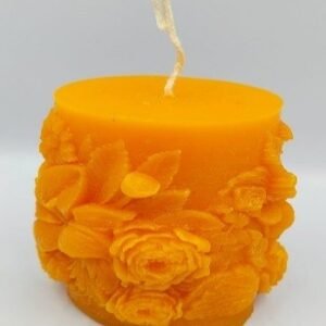 MIXED FLOWERS PILLER CANDLE