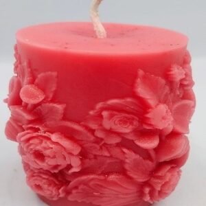 MIXED FLOWERS PILLER CANDLE