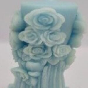 Rose Pillar Candle | Sea Blue | Ocean Breeze Fragrance | Soya Wax